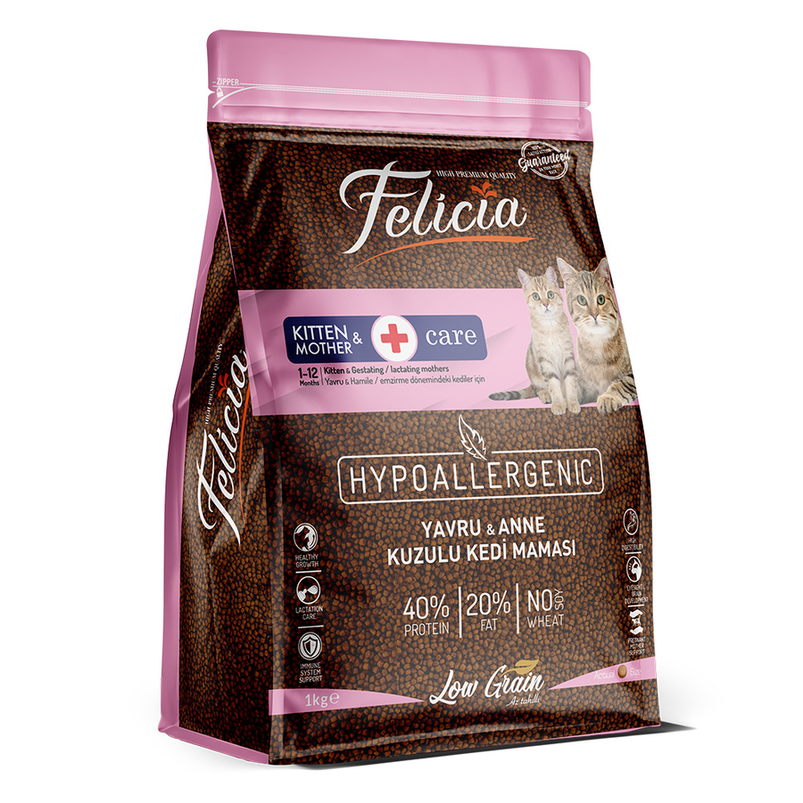 Felicia 5x1 Kg Tavuklu Az Tahıllı Yavru Kedi Maması HypoAllergenic Kedi Maması