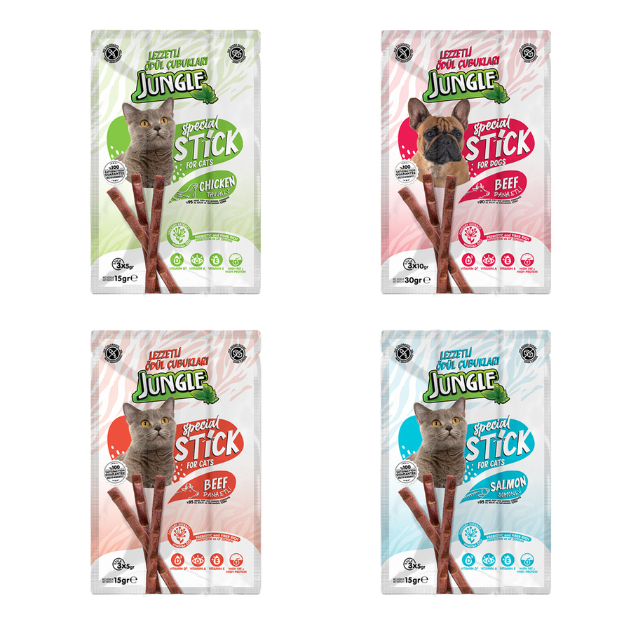 Jungle Köpek Stick Ödül Dana Etli 3*10 gr - 24 Adet