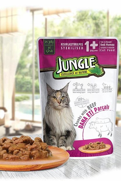 Pouch Biftekli Kısır Kedi Maması 100 Gr X 24 Adet