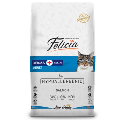 Felicia 12 Kg Somonlu Az Tahıllı Yetişkin Kedi Maması HypoAllergenic Kedi Maması