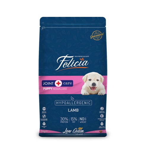 Felicia 3 Kg Kuzulu Az Tahıllı M/Large Yavru Köpek Maması  Breed HypoAllergenic Köpek Maması