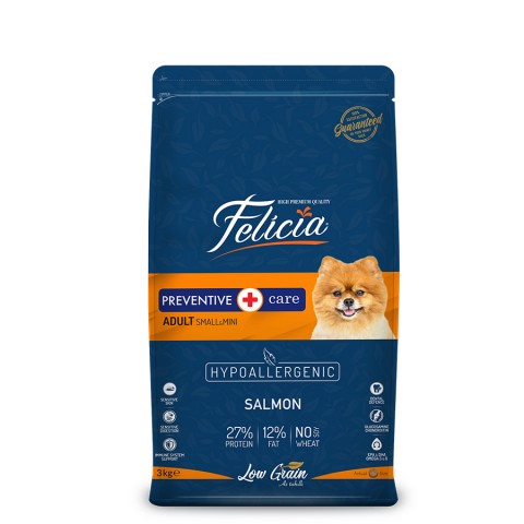 Felicia 3 Kg Kolajenli Somonlu Az Tahıllı Small/Mini Yetişkin Köpek Maması /Mini HypoAllergenic Köpek Maması