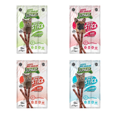Jungle Köpek Stick Ödül Dana Etli 3*10 gr - 24 Adet